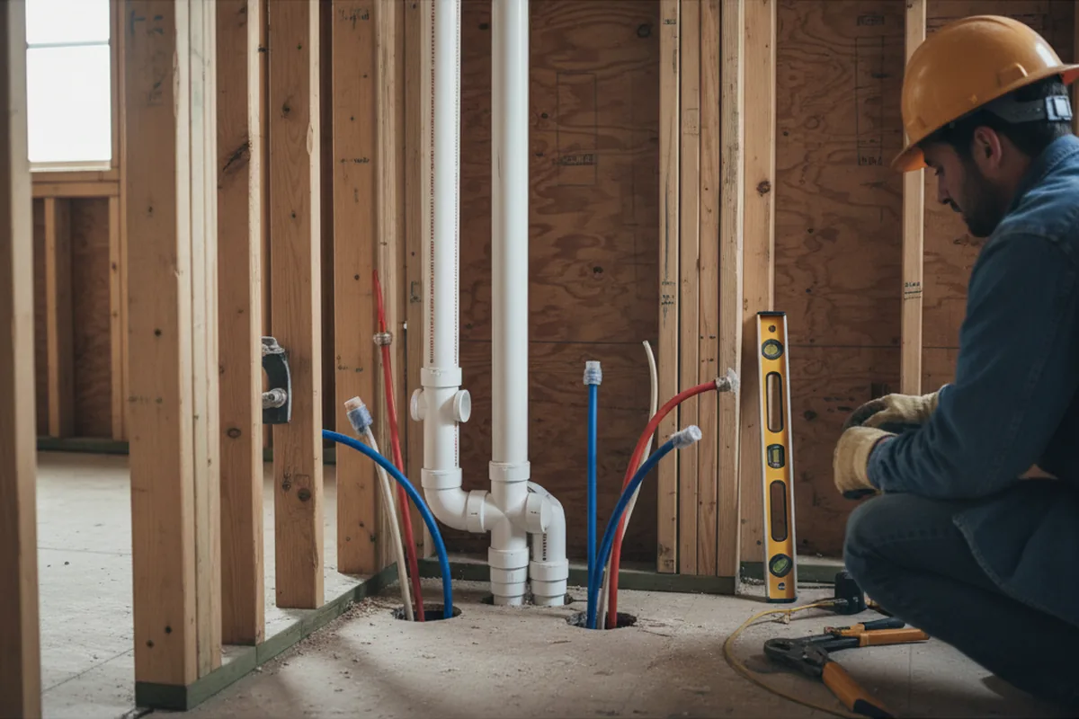 Drain and supply rough-in during Leak Detection in White Plains